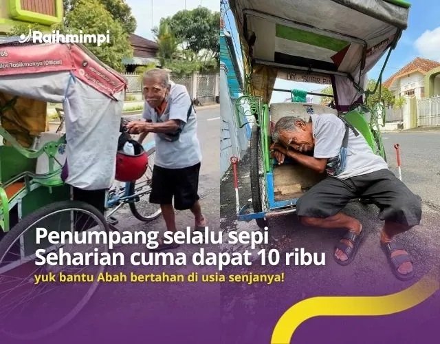Kabulkan Harapan Tukang Becak Bungkuk Hidup Layak di Hari Tua