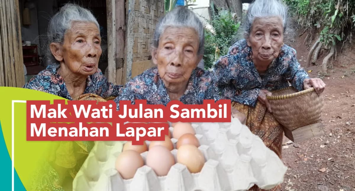 Foto campaign Mak Wati Berjualan Sambil Menahan Lapar