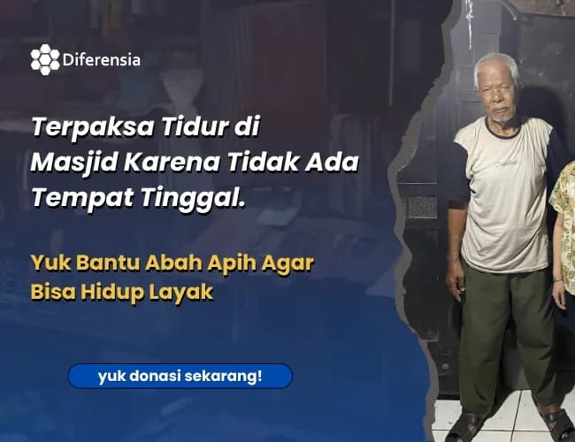 Foto campaign Mengabdi Hidup di Masjid, Lansia 95 Tahun Berjuang menjadi Marbot 
