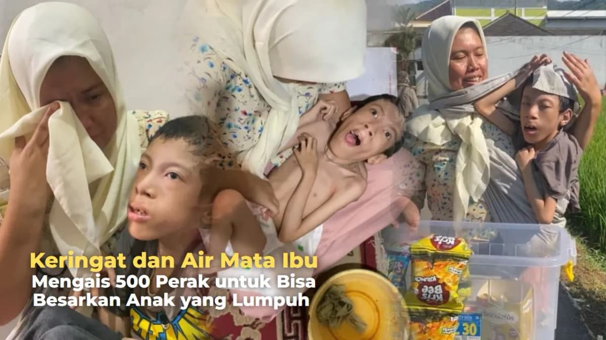 Foto campaign Kais 500 Perak. Ibu Berjuang Untuk Besarkan Anak Lumpuh