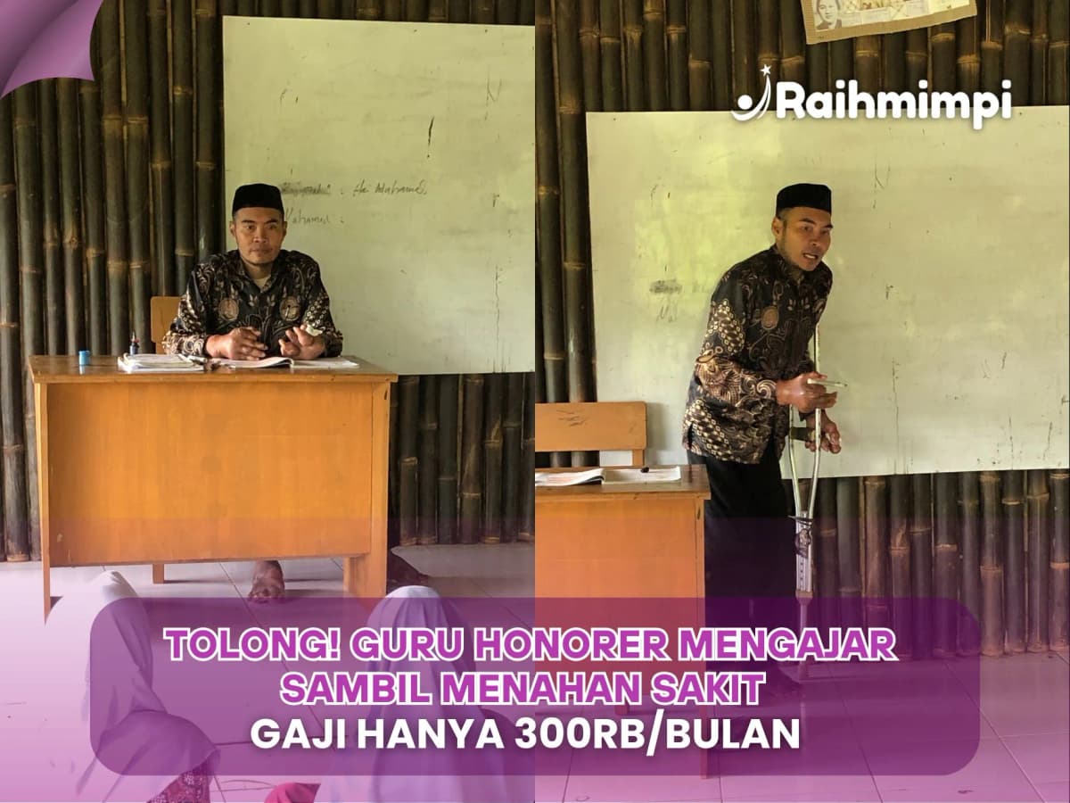 Foto campaign TOLONG Guru Honorer Menderita Sakit Yang Mengerikan