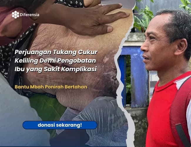 Foto campaign Bantu Tukang Cukur Keliling Hidupi Ibu Sakit 