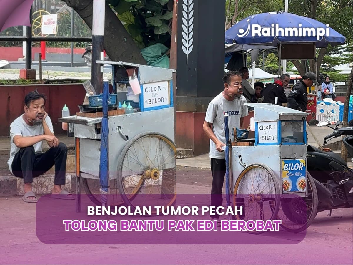Foto campaign Benjolan Tumor Pecah, Tolong Bantu Pak Edi Berobat
