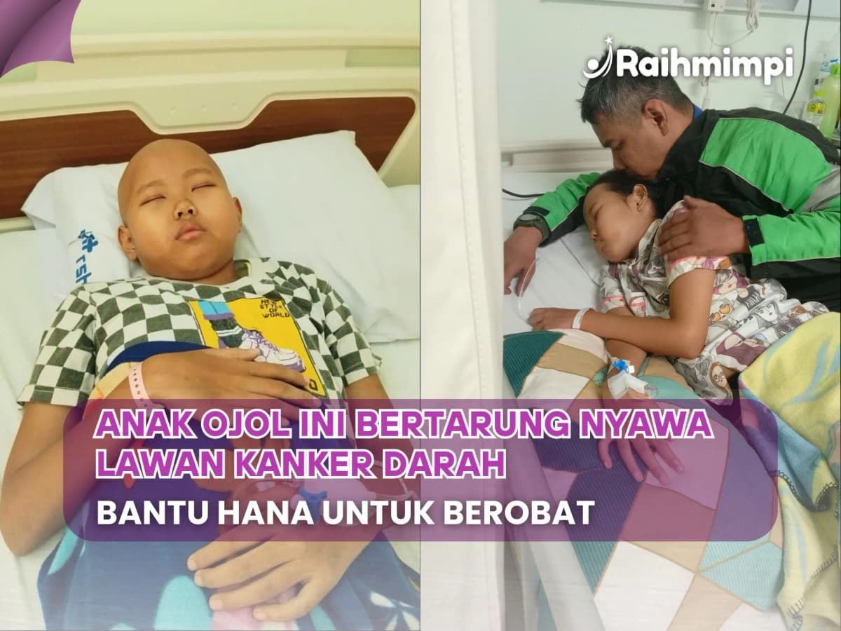 Foto campaign Urgent Anak Ojol Divonis Kanker Mematikan