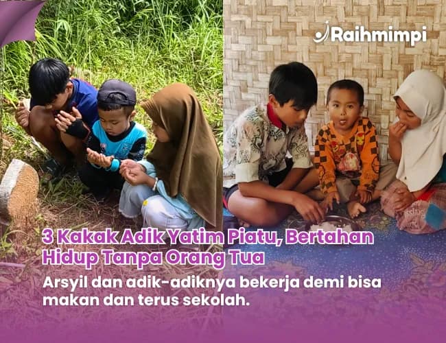 Foto campaign Adik Kakak tanpa Orang Tua Berjuang untuk Bertahan Hidup