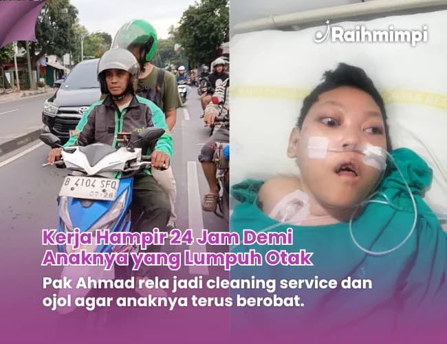 Foto campaign Anak Sakit Kronis. Ayah Kerja 24 Jam