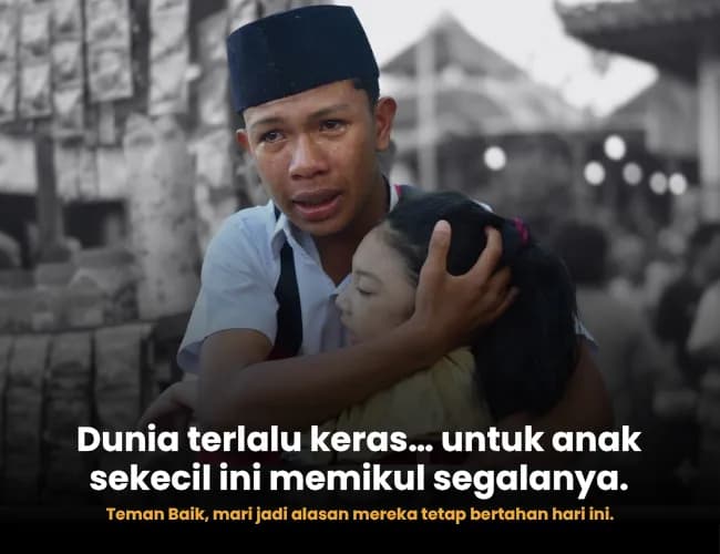 Foto campaign NYAWA TERANCAM, Ridho Rela Jualan Demi Adik