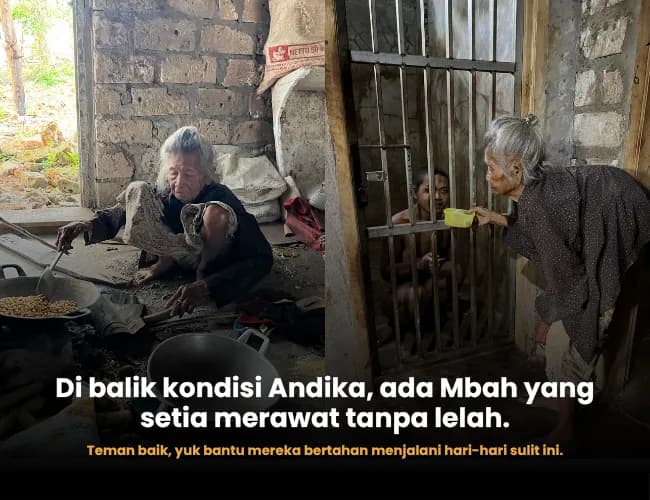 Foto campaign Idap ODGJ Bantu Andika Dan Mbah Bertahan Hidup