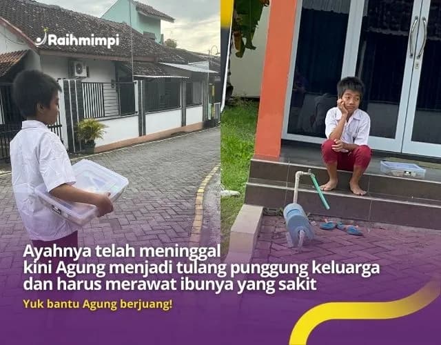 Perjuangan Berat Anak Yatim Tulang Punggung Keluarga