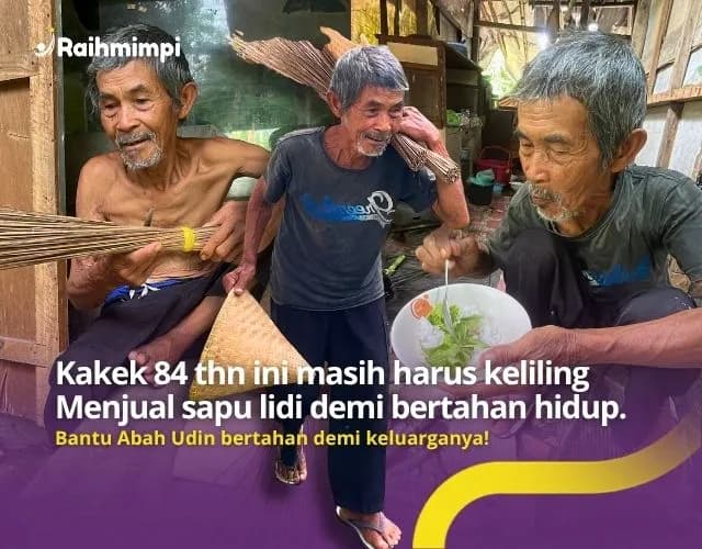 Foto campaign DARURAT.. Bantu Kakek Bungkuk Hadapi Kerasnya Dunia