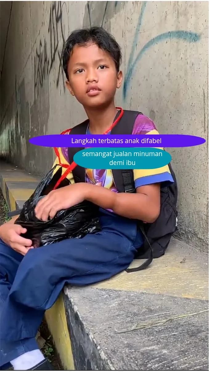 Foto campaign Bantu Rizki berjuang di jalanan agar ibu bisa berobat