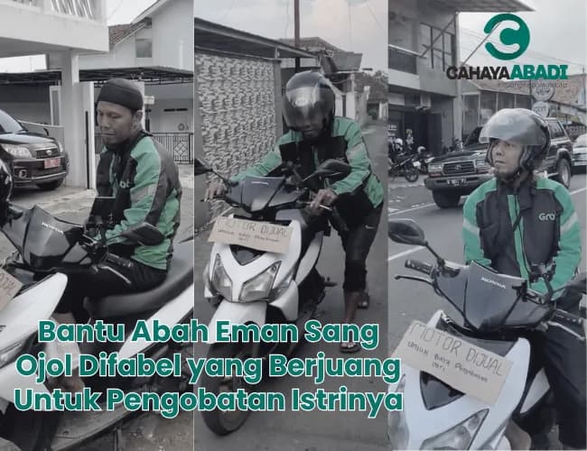 Foto campaign Bantu Abah Eman Sang Ojol Difabel yang Berjuang Untuk Kesembuhan Istrinya