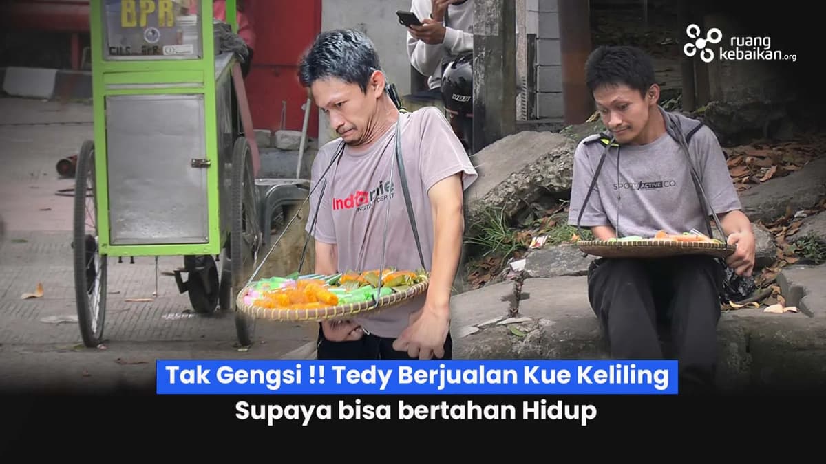 Foto campaign Tak Gengsi Berjualan Walau Fisik Tedi Tidak Sempurna