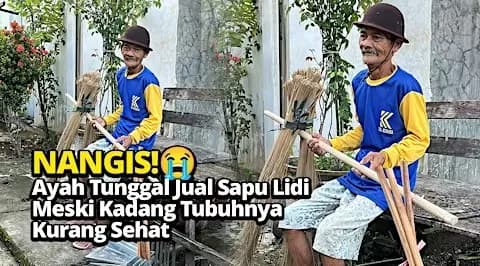 Foto campaign Sering Tahan Sakit Bantu Penjual Sapu Bertahan