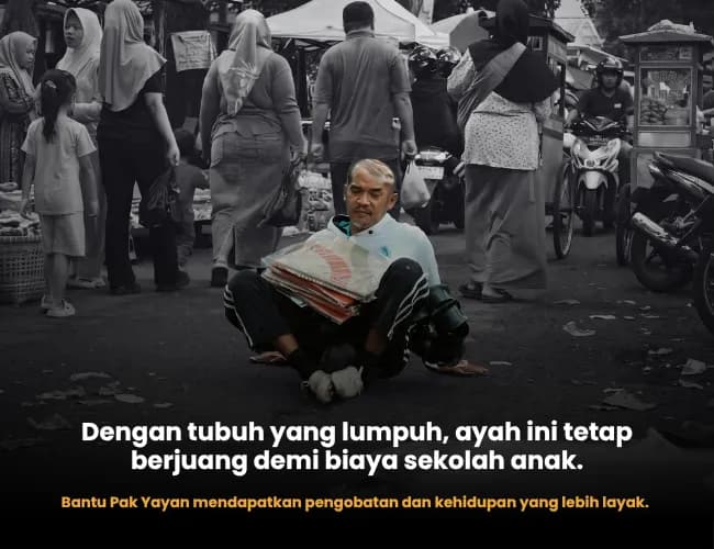 Foto campaign Mengesot Jualan Layangan Demi Sekolah Anak