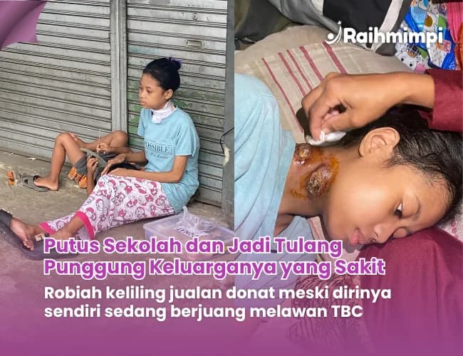Foto campaign Perjuangan Adik Robiah Melawan Penyakit untuk Bisa Makan