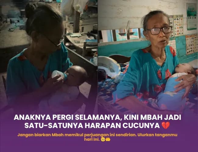 Foto campaign si mbah 73 th kehilangan anak dan harus rawat cucunya