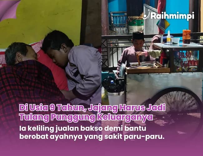 Foto campaign Di Usia 9 Tahun Jajang Jadi Tulang Punggung Keluarga