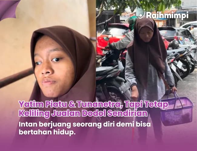 Foto campaign Untung Hanya 2000 Bantu Penjual Dodol Tunanetra