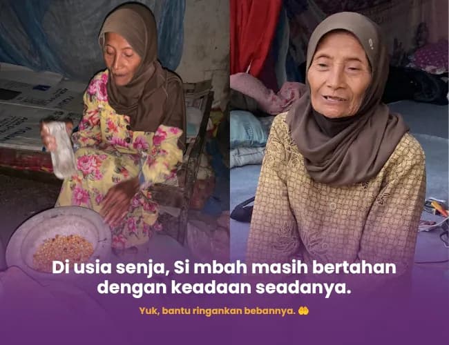 Foto campaign Rumah berantakan dan bocor simbah hanya bisa makan nasi jagung