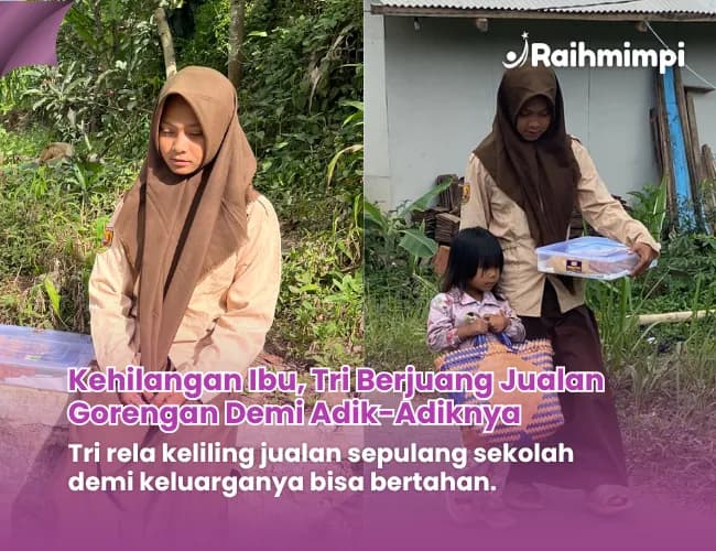 Foto campaign Bukan Bermain Tri Memilih Jualan Demi Adik-Adiknya