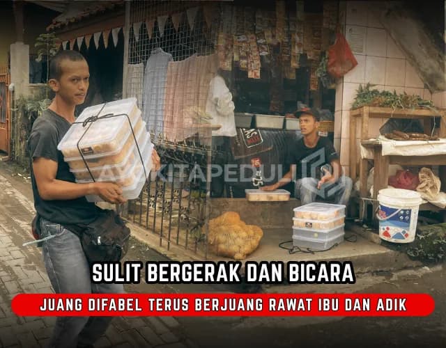 Juang Difabel Penjual Donat Nafkahi Orangtua dan 2 Adik