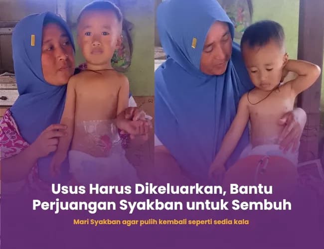 Foto campaign Usus Harus Dikeluarkan, Bantu Perjuangan Syakban untuk Sembuh 