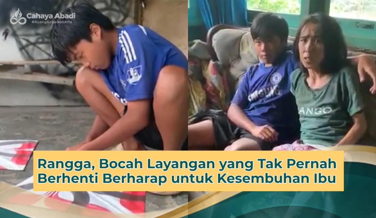 Foto campaign Perjuangan Bocah Penjual Layangan Merawat Sang Ibu yang Sedang Stroke