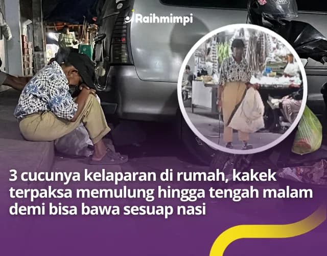 Foto campaign Kakek Pemulung Berjuang Hingga Malam Demi Hidupi 3 Cucunya