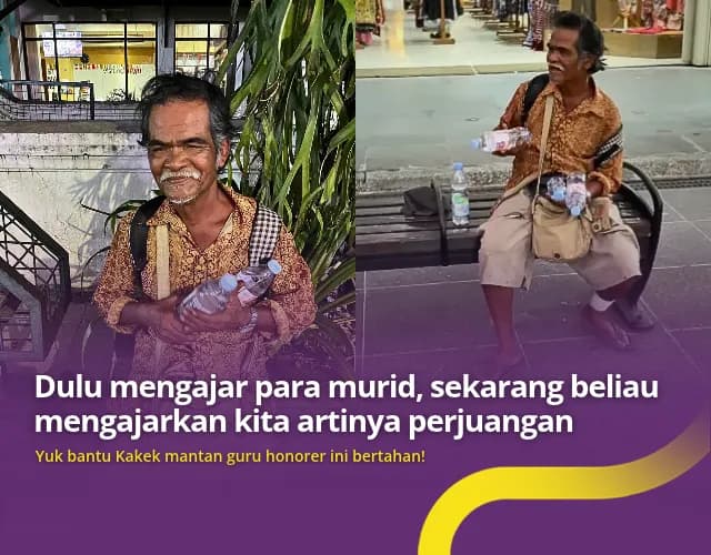 Foto campaign Nasib Mantan Guru Honorer Jualan Hingga Malam Demi Sesuap Nasi