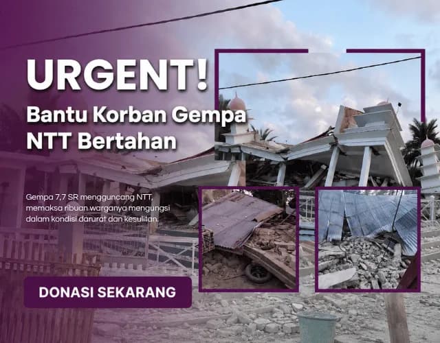 Foto campaign Urgent, Bantu Korban Bencana Bertahan