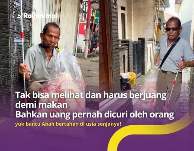 Meski Dunianya Gelap Langkah Penjual Kerupuk Ini Tak Pernah Berhenti