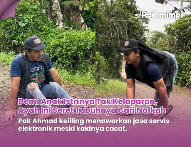 Foto campaign Bantu Juang Pak Ahmad Tukang Servis Difabel
