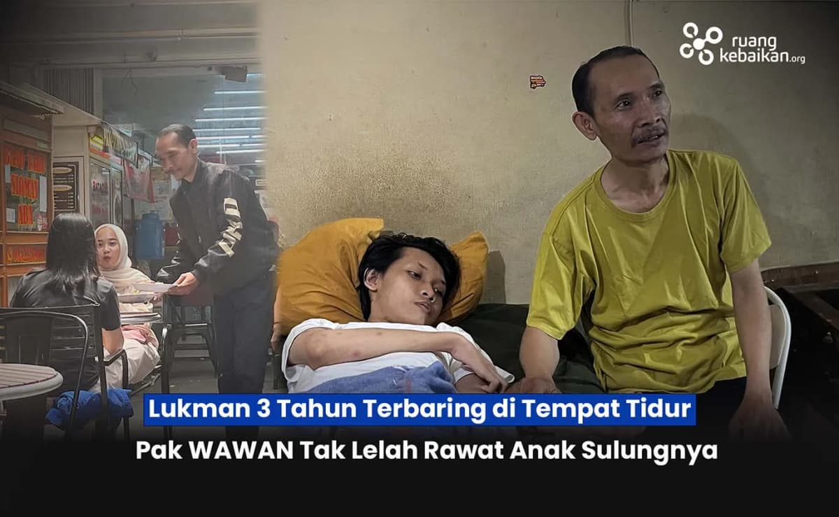 Foto campaign Hampir menyerah Lukman 3 tahun Hanya Terbaring di tempat tidur