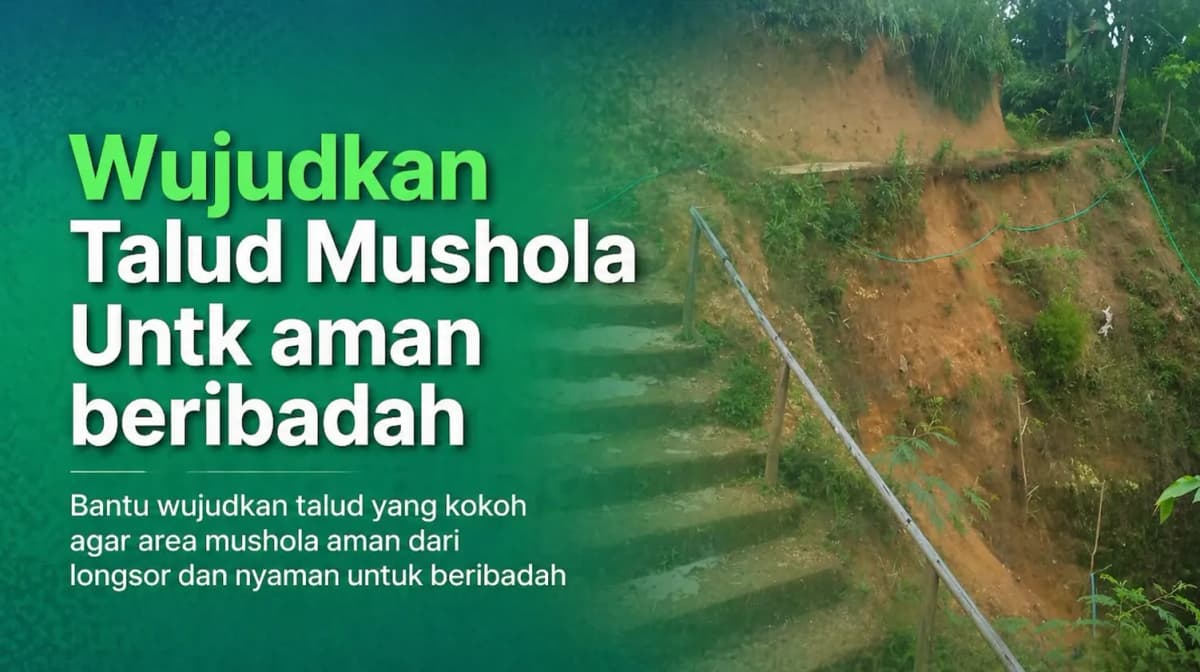 Foto campaign Sedekah Terbaik Bangun Talud Mushola Agar Terhindar dari Longsor