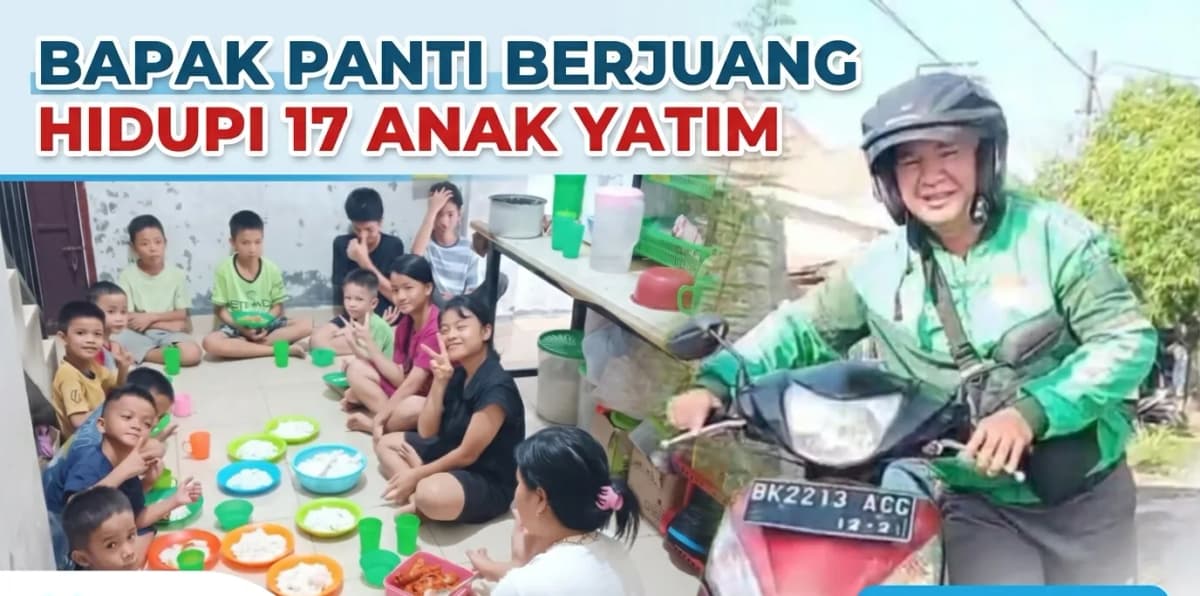 Foto campaign Tolong Bantu Bapak Ojol Hidupin 17 Anak Yatim Solai