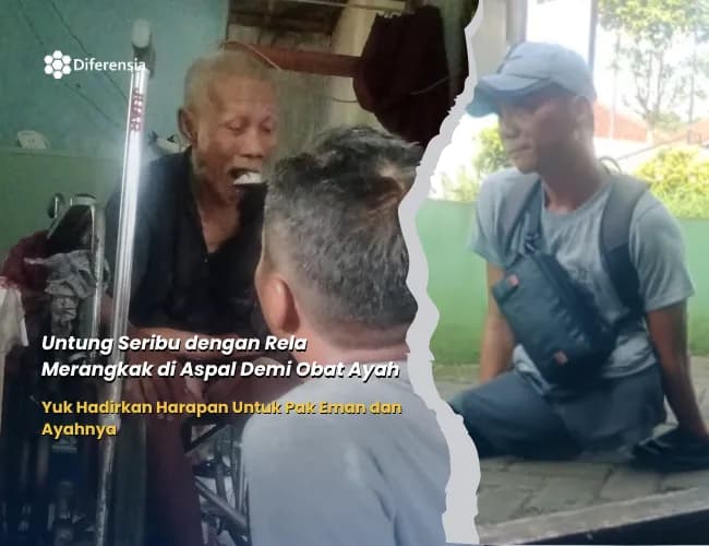 Foto campaign Untung Seribu dengan Rela Merangkak di Aspal Demi Obat Ayah