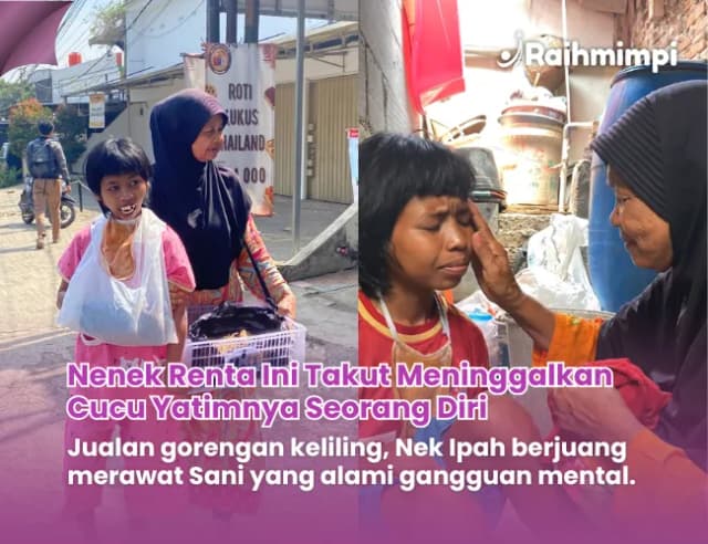Nek Ipah Berjuang Jualan Gorengan Demi Rawat Cucu Yatim