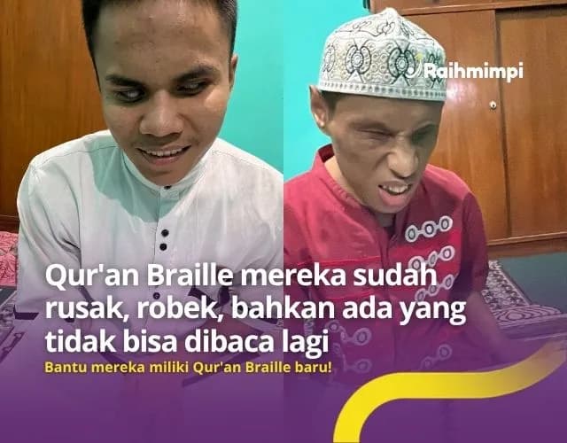 Foto campaign Sedekahmu Jadi Cahaya Bagi Santri Tunanetra Penghafal Al Quran