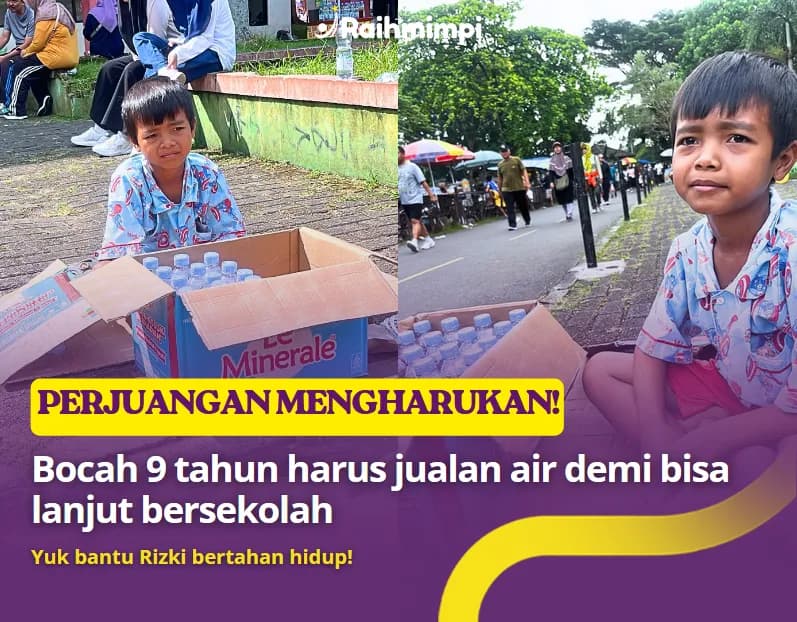 Foto campaign Putus Sekolah Karena Dibully Kini Jualan Air Demi Bisa Kembali