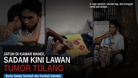 Foto campaign Tumor Hentikan Cita-cita Sadam