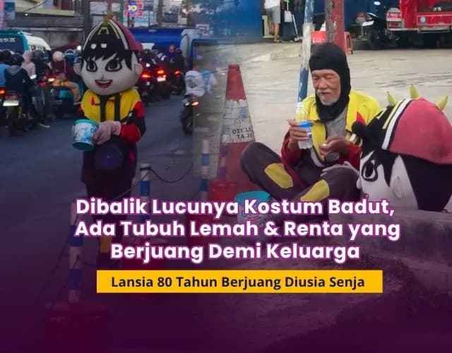Perjungan lansia 80 Tahun Dibalik Kostum Badut