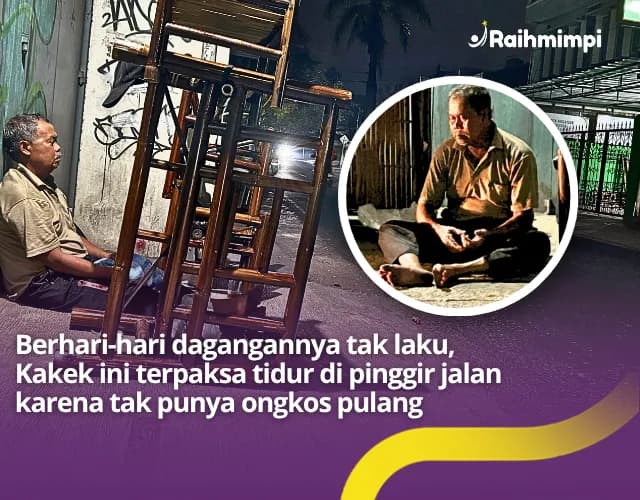 Foto campaign Dinginnya Malam Tak Bisa Halangi Perjuangan Kakek Pencari Nafkah