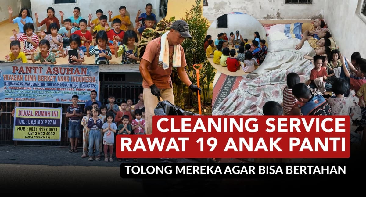 Foto campaign Clening Service Rawat 19 Anak Panti Bantu Mereka Bertahan