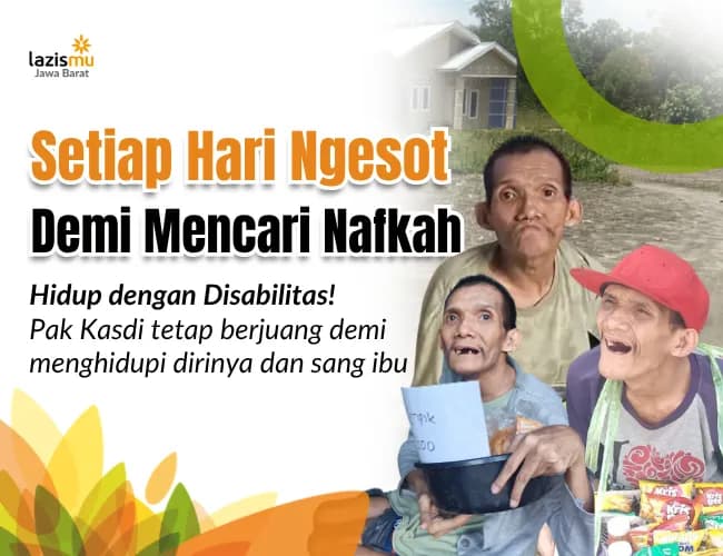 Foto campaign Pak Kasdi Ngesot Belasan Kilometer Demi Makan