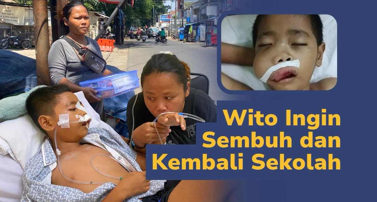 Foto campaign Tumor Stadium 3 Wito Kecil Butuh Bantuan Segera