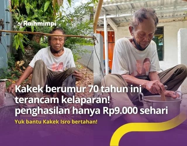 Foto campaign Kakek Tak Kuasa Menahan Tangis Karena Keluarganya Kelaparan