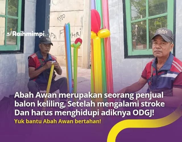 Foto campaign Tangannya Gemetar Memikul Beban Hidup Sendirian